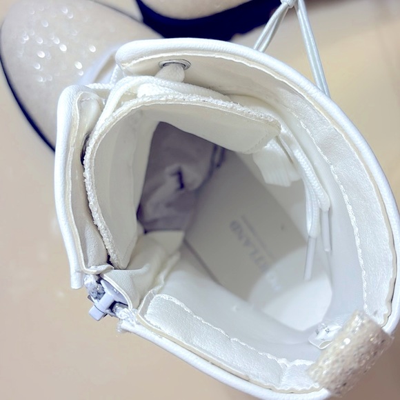 🆕 Portland Boot Co. Rare White Glitter Girls 5/Womens 7 Side-Zip Combat Boots - Picture 10 of 14